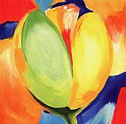 Tulips Canvas Paintings - Riotous Tulips II